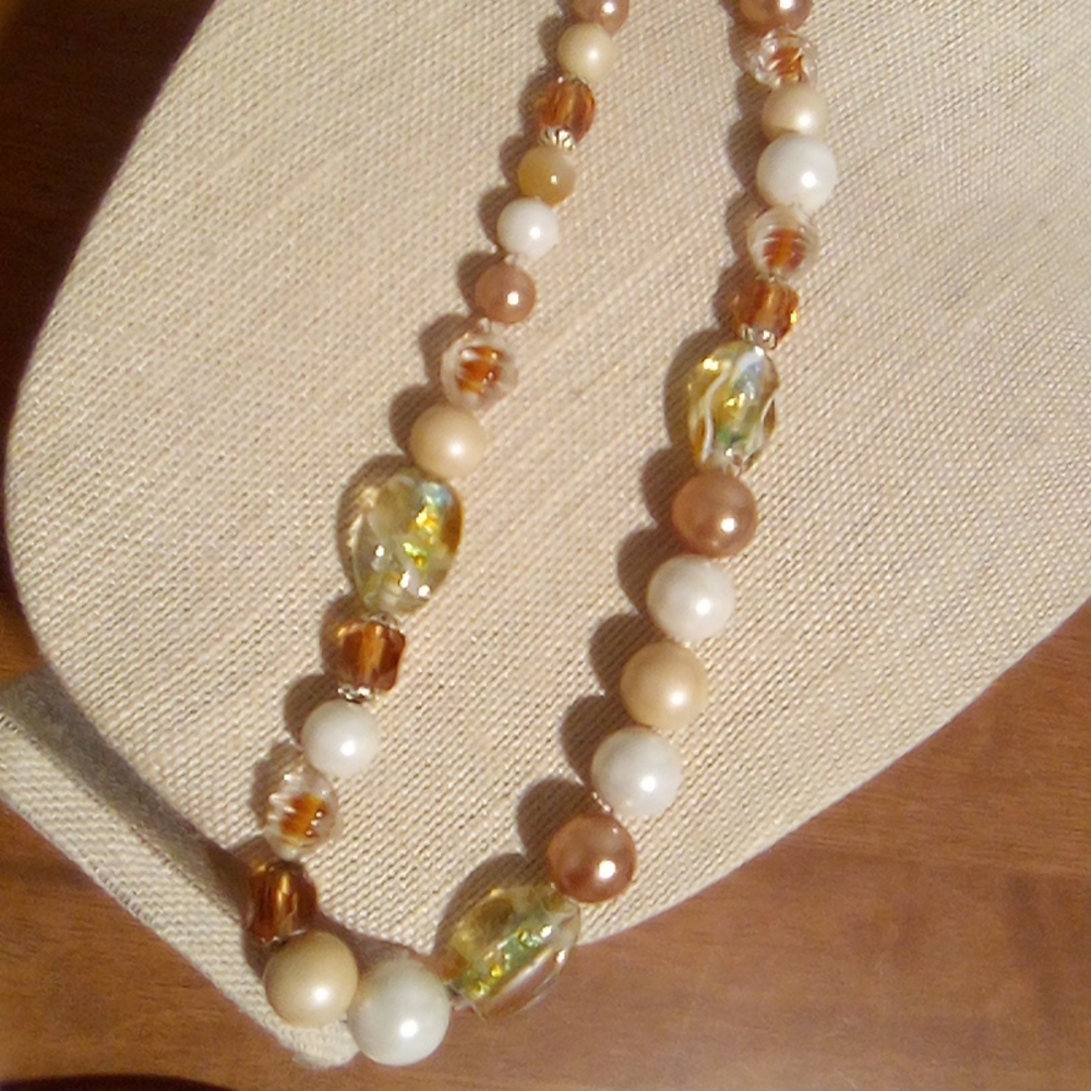 Vintage Blown Glass and Acrylic Chunky Statement Necklace